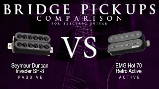 Seymour Duncan INVADER SH-8 vs EMG HOT 70 RETRO ACTIVE - Bridge Guitar Pickup Comparison Tone Demo