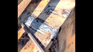 Rebuild of cracked SUMITOMO excavator boom, perfect welding repair job of excavator