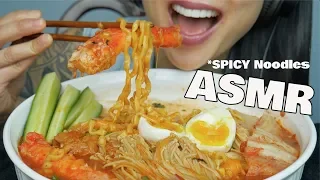 ASMR SPICY NOODLES + KING CRAB LEGS (EATING SOUNDS) | SAS-ASMR