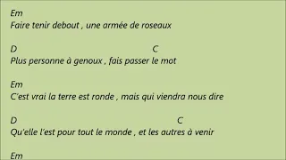 Aux arbres citoyens - Yannick Noah . Karaoké d accords pour accompagner la chanson a la guitare .