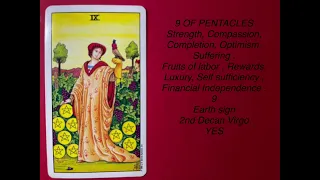 Learn how to read tarot cards with simple key words ( The Suit of Pentacles)