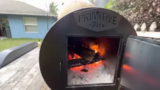 Brisket check, and wood consumption on the primitive pit. 5 hours into the cook! Part 5