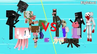 Monster School : Siren Head, SCP-096, Piggy, Catoon Cat, Ice Scream vs Monster - Minecraft Animation