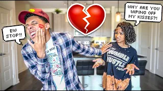 WIPING OFF MY GIRLFRIEND'S KISSES TO SEE HER REACTION..*SHE LEFT ME*