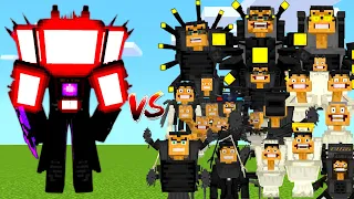 TITAN TV MAN vs ALL SKIBIDI TOILET Battle in MINECRAFT PE