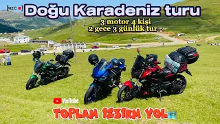 Doğu Karadeniz turu💚 Trabzon-Rize 1231km yol 3 motor 4 kişi #61ysf55 # motorcugençliktime