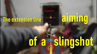 The extention line aiming of a slingshot