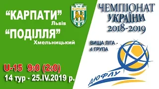 "Карпати" Львів - "Поділля" 9:0 (2:0) U-15. Гра