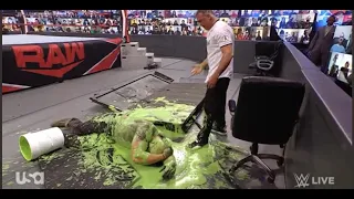 Shane McMahon Slime Braun Strowman!!! WWE RAW!!!