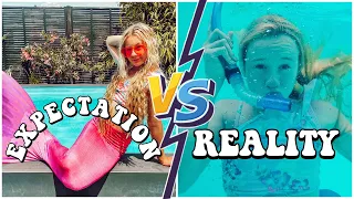 EXPECTATION VS REALITY MEERJUNGFRAUEN SCHWIMMEN IM POOL | MaVie Noelle