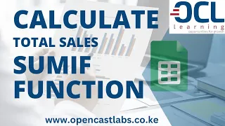 Calculating Total Sales using SUMIF Function