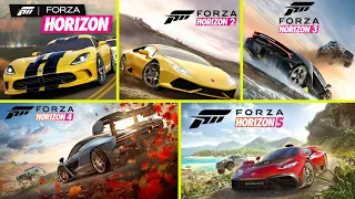 Forza Horizon 1-5 All Initial Races Comparison Xbox Series X and Xbox One X 4K 60 FPS Gameplay