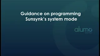 Sunsynk | Guidance On Programming Sunsynk's System Mode