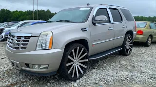 I FOUND THE CHEAPEST CADILLAC ESCALADE ON 26'S AT COPART!