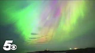Solar storm brings northern lights south