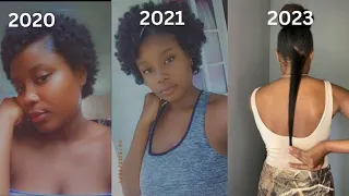 Natural Hair Growth Journey From Relax to Mid Back Length