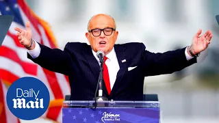 'Let's have trial by combat!' Rudy Giuliani riles up crowd before riot