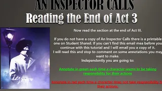 An Inspector Calls  End of Act 3 Part 1 yr 10