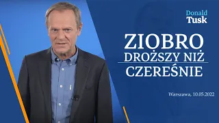 Donald Tusk: Ziobro droższy od czereśni, komentarz, 10.05.2022