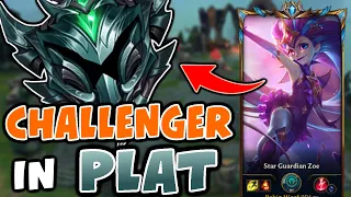 CHALLENGER ZOE shows you how to 1V5 CARRY PLATINUM ELO | Challenger visits Plat - League of Legends