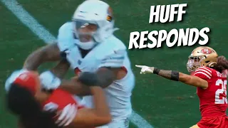 49ers Talanoa Hufanga responds to getting shoved in the face by Cardinals RB James Connor 👀