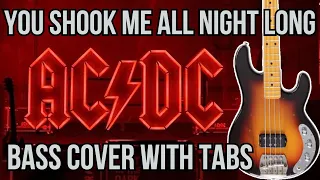 You Shook Me All Night Long | Bass Cover With Tabs | ACDC | Cliff Williams