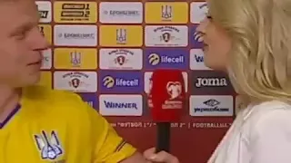 Manchester City Player Zichenko Kiss Beautiful Reporter On Interview