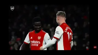 Bukayo zaka and smith rowe their celebration