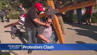 Strong Police Presence At Conservative Rally