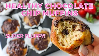 Healthy Chocolate Chip Muffins | Gluten free & Fluffy