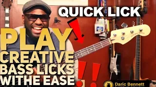 PLAY CREATIVE BASS LICKS WITH THIS TRICK | Quick Lick Lesson Series ~ Daric Bennett's Bass Lessons