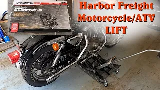 Motorcycle  ATV Lift  from Harbor Freight Unboxing, Assemble and First Use. Pittsburgh