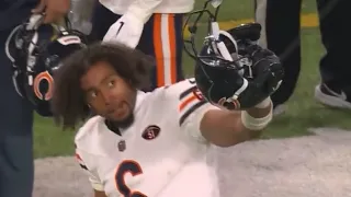 Bears Kyler Gordon FLAGGED After Helmet SNAPPED in Half 😳 Bears vs Vikings 2023 Highlights