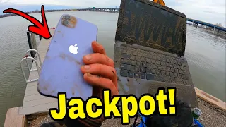 I Found A Working iPhone & Laptop Magnet Fishing!! (Returned To Owner)