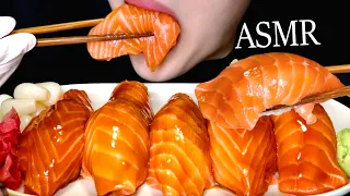 咀嚼音 | 巨大なサーモン寿司ASMR | GIANT SALMON SUSHI ASMR  | 音フェチに 食べ物 | 鮭寿司