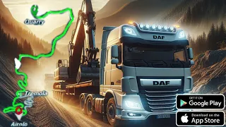 🚛 Truckers of Europe 3 🛣️ Excavator delivery from Quarry to Airola ✅ DAF truck