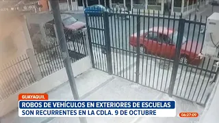 Se registran varios robos a vehículos en la Ciudadela 9 de Octubre, en Guayaquil