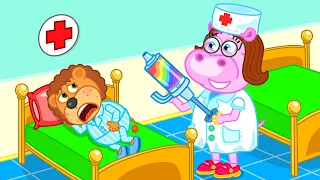 Pequeño Leon | Vamos al Doctor | el bebe se enfermo | Dibujos animados | Video Para Niños