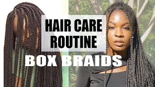 GROWTH ROUTINE| How To Take Care of Box Braids: How I Moisturize, Wash, Sleep, Shower, & Avoid Itch