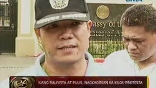 24 Oras: Ilang raliyista at   pulis, nagkagirian sa   kilos-protesta