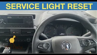 2020 Vauxhall Combo Service light reset procedure