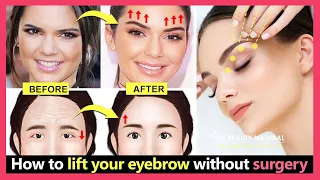 Brow lift exercise & massage. Fix droopy eyebrows and eyelids, forehead sagging and wrinkles.