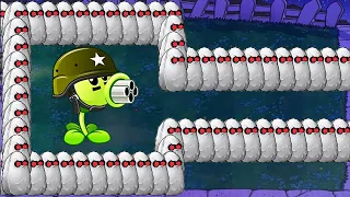 Plants vs Zombies Hack - 1 Gatling Pea  Tall Nut vs All Zombie PVZ