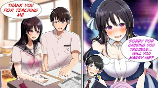 [Manga Dub] A famous idol got in trouble because we were having study sessions together... [RomCom]