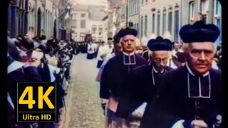 1913 - Funeral in Netherlands Roermond - Old videos in color from 1900
