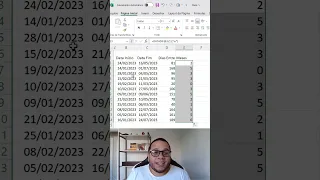 Calcular dias e meses entre datas no Excel | #shorts
