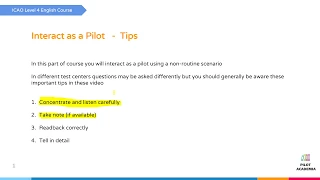 Interact as a Pilot Questions - Tips and Tricks  - ICAO Level 4 English Course