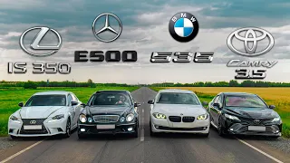 Mercedes E500 vs BMW 535i vs Lexus is350 vs Toyota Camry 3.5