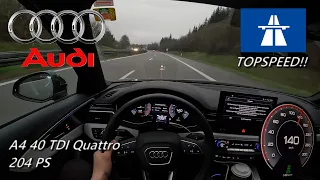 2022 Audi A4 40 TDI Quattro 204 PS NIGHT POV DRIVE TOPSPEED A81 SINGEN (60 FPS)