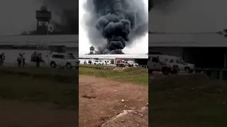 Incendio en las instalaciones de UNICEF, en el Congo, África.